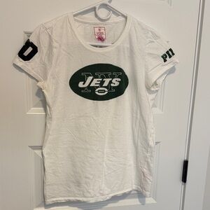 PINK Victoria's Secret White and Green Jets Tee